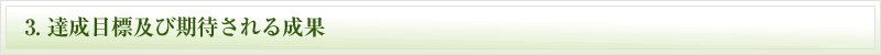 3．達成目標及び期待される成果